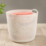 سبد رخت گرد طرح بافت لیمون