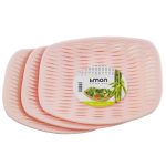 سبد نان و سبزی 3 عددی لیمون طرح بامبو