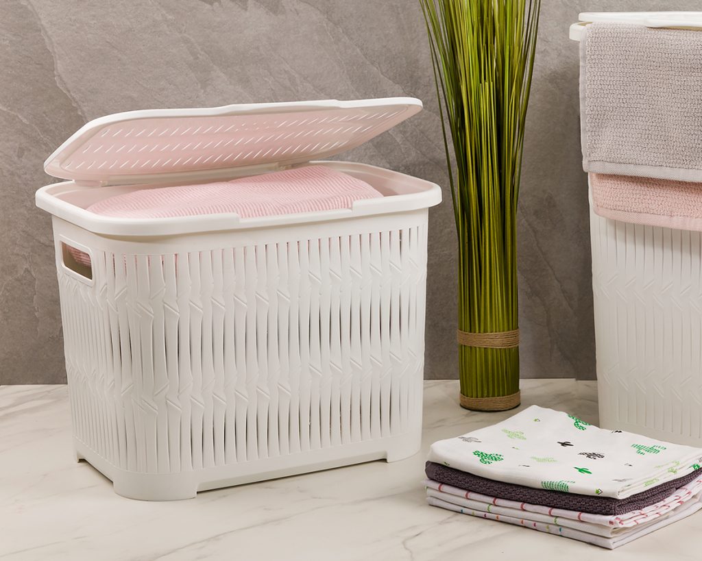 سبد رخت دربدار کوتاه طرح بامبو لیمون