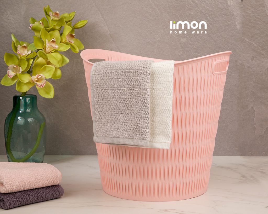 سبد رخت گرد طرح بامبو لیمون