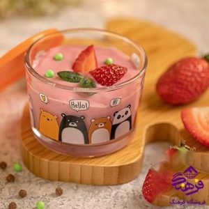 ظرف شیشه ای درب دار 190 میل چاپدار