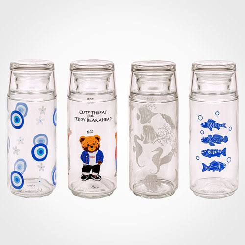 بطری و لیوان 800 میل لیتر چاپدار شب لیمون