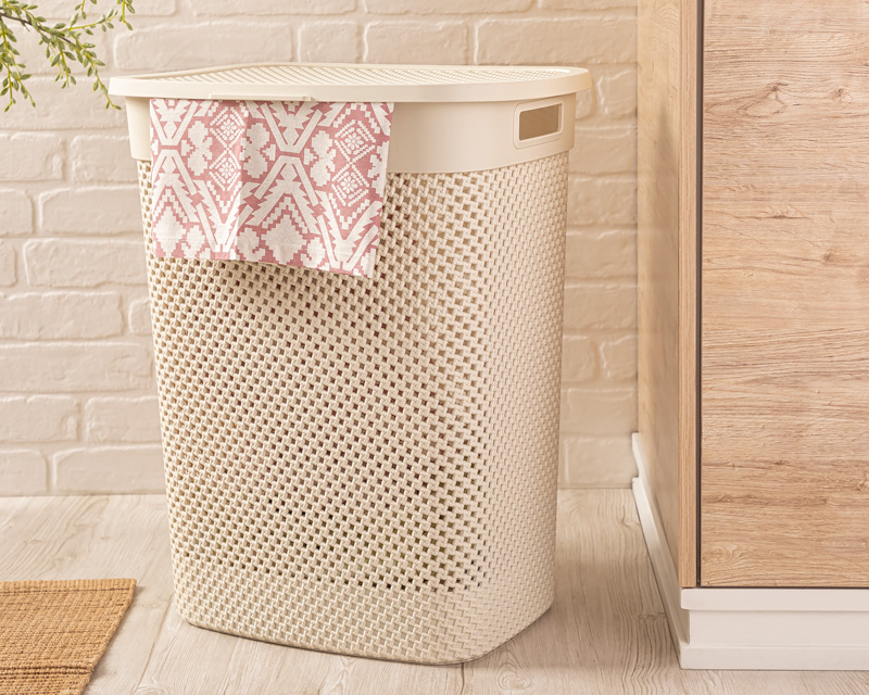 سبد رخت دربدار بلند طرح بافت لیمون