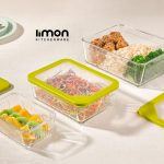 ظرف شیشه ای دربدار شیاردار 2/25 لیتر لیمون