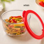 کاسه گرد شیشه ای دردار شیاردار 970 لیمون