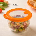 کاسه گرد شیشه ای دردار شیاردار 470 لیمون