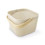 سبد مربع پلاستیکی دسته چوبی لیمون