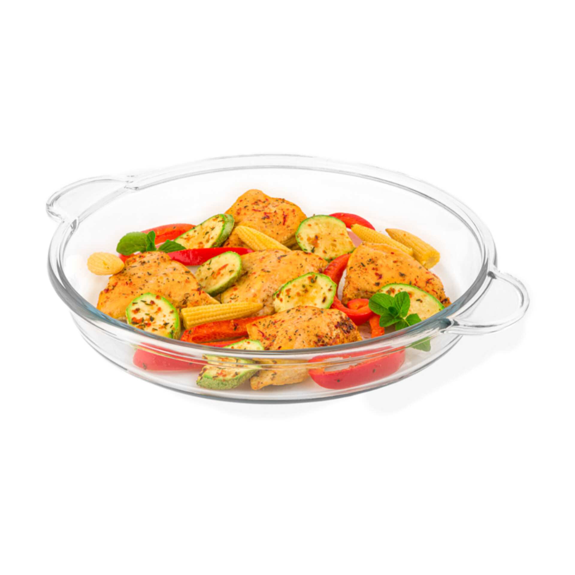 تابه گرد شیشه ای 3/4 لیتری لیمون