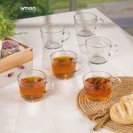 لیوان شیشه ای دسته دار 240 لیمون