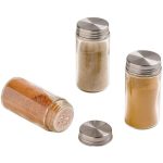 جا ادویه شیشه ای 100 سی سی درب استیل لیمون