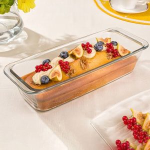 تابه مستطیل شیشه ای 1/7 لیتری لیمون