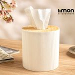 جا دستمال استوانه ای رویه چوبی لیمون