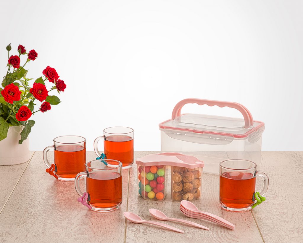 ست چایخوری 4 نفره دسته دار لیمون