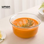 کاسه گرد شیشه ای 3 لیتری لیمون