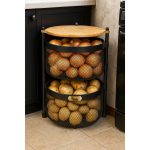 سبد سیب زمینی و پیاز 2 طبقه گرد چوبی آسمان