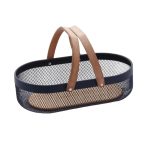 سبد همه کاره دسته چوبی کوتاه بیضی کف چوبی آسمان