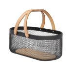 سبد همه کاره دسته چوبی بلند بیضی کف چوبی آسمان