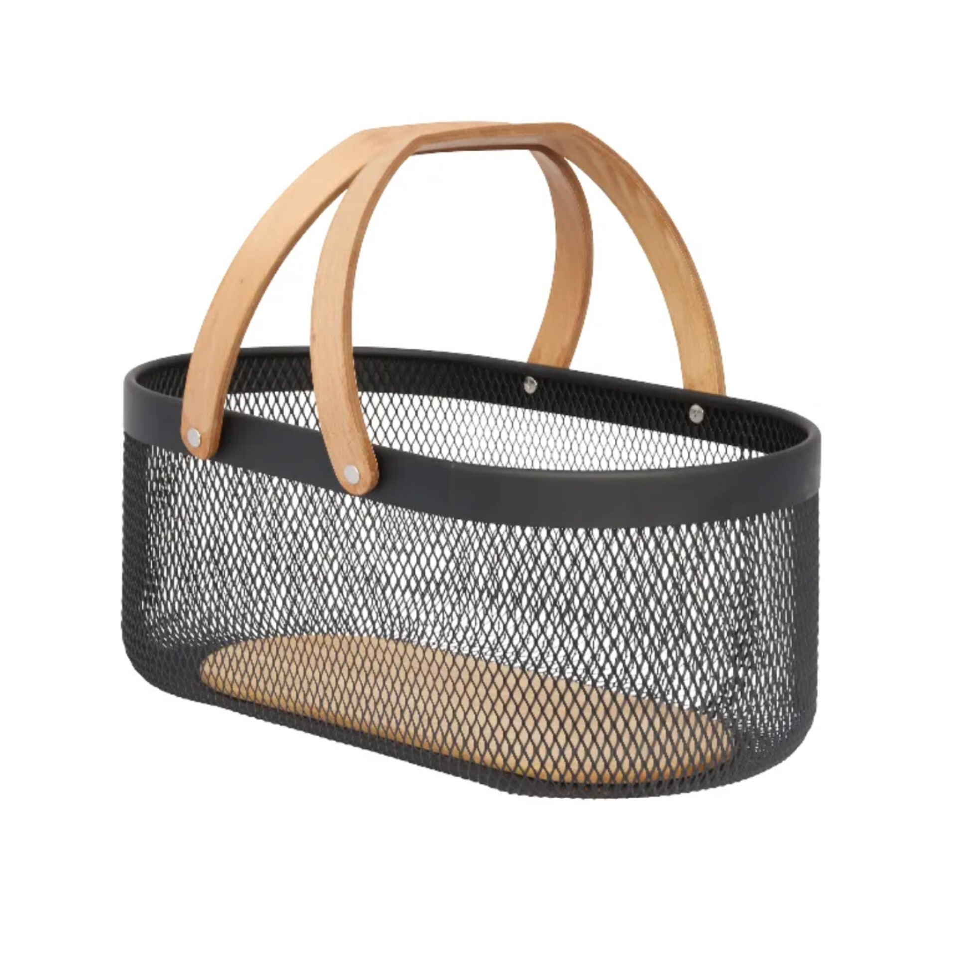 سبد همه کاره دسته چوبی بلند بیضی کف چوبی آسمان