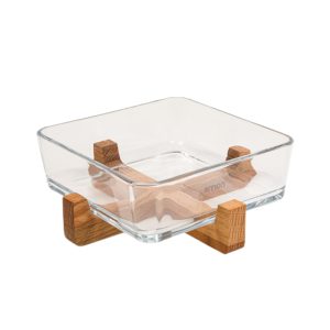 ظرف سرو پایه چوبی لیمون