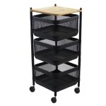 سبد سیب زمینی و پیاز 3 طبقه مربع چوبی آسمان