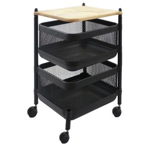 سبد سیب زمینی و پیاز 2 طبقه مربع چوبی آسمان