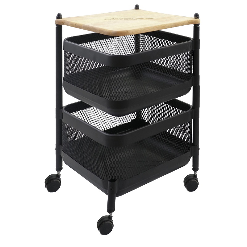 سبد سیب زمینی و پیاز 2 طبقه مربع چوبی آسمان