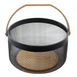 سبد نظم دهنده گرد دسته چوبی آسمان