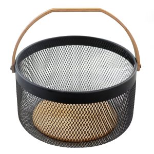 سبد نظم دهنده گرد دسته چوبی آسمان